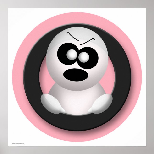 Poster de Halloween Rosa Fantasma Gritante (Frente)