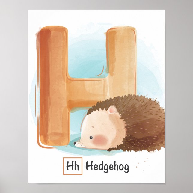  Poster de Hedgehog Alphabet Whimsical (Frente)