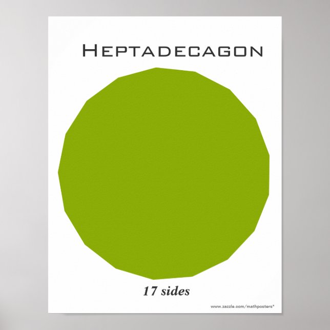 Poster de Heptadecágono de Polígono (Frente)