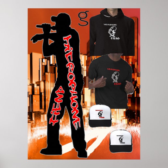 Poster de Hip Hop de Correção do Microfone (Frente)