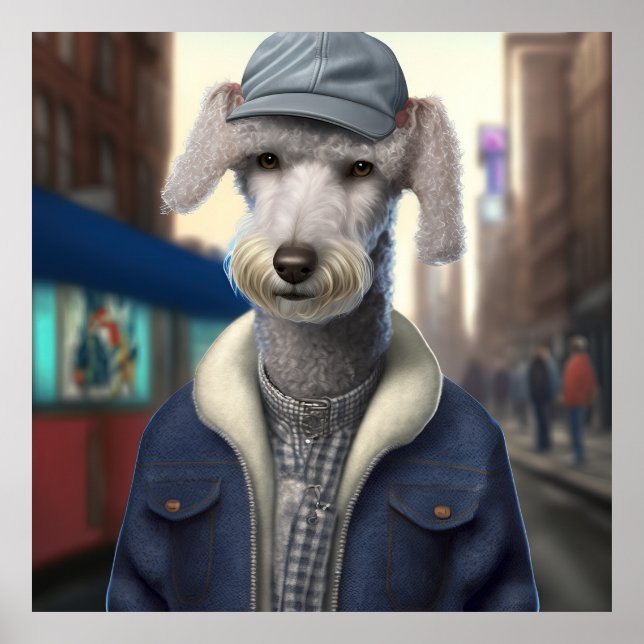 Poster de Hipster Terrier Bedlington (Frente)