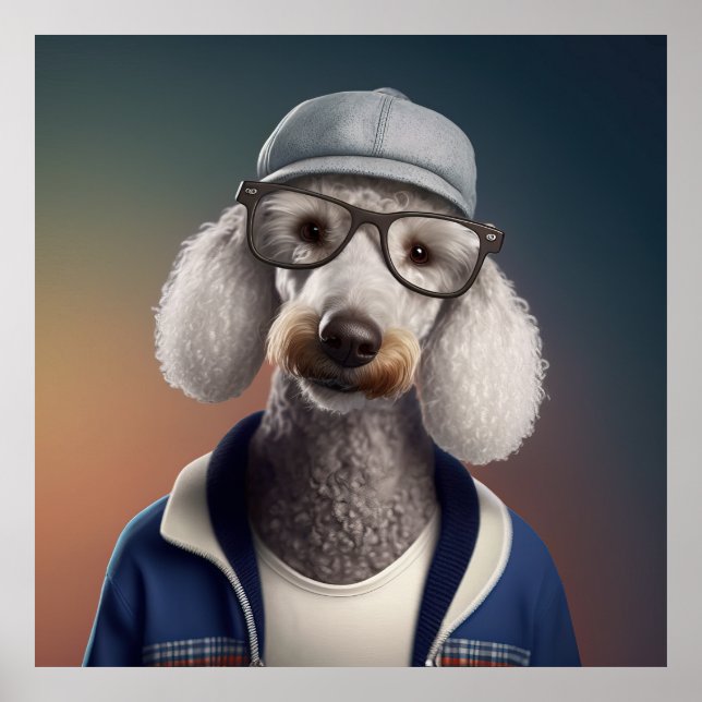 Poster de Hipster Terrier Bedlington (Frente)