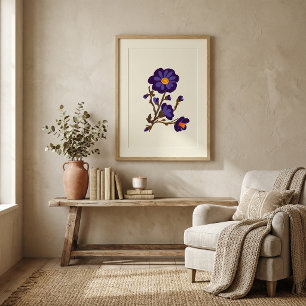 Pôster de ilustração botânica floral da natureza