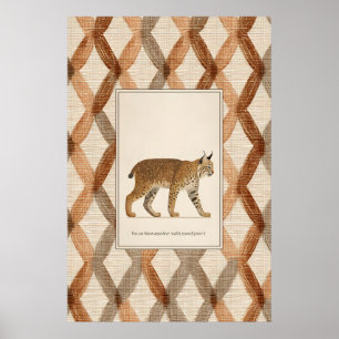 Pôster de Ilustração de Animal Lynx Arte de Gato S
