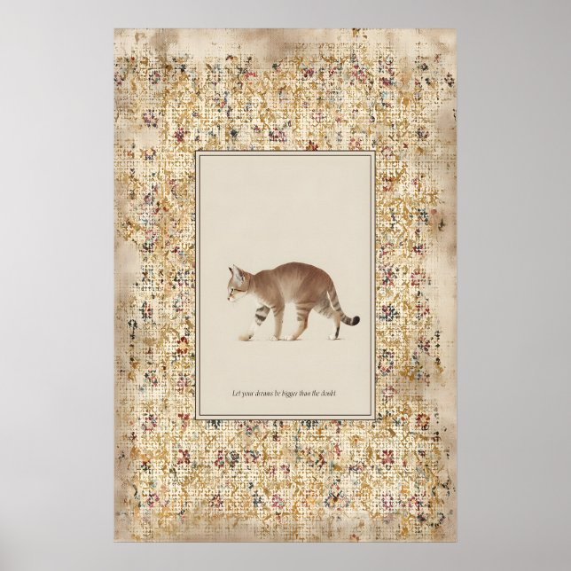 Pôster de Ilustração de Gato Andando, Impressão de (Frente)