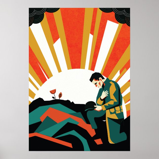 Pôster de Ilustração de Soldado (Frente)