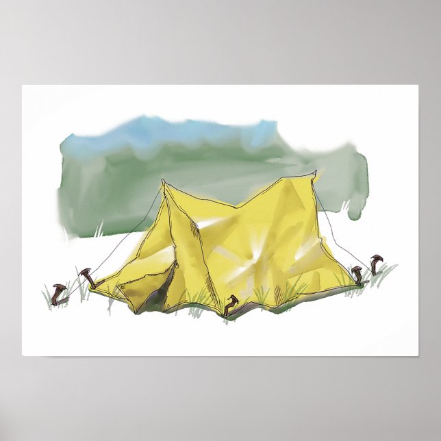 Poster de Ilustração de Tent Whimsical (Frente)