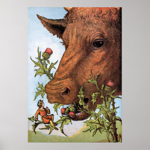 Pôster De "ilustração do polegar Tom e da vaca"