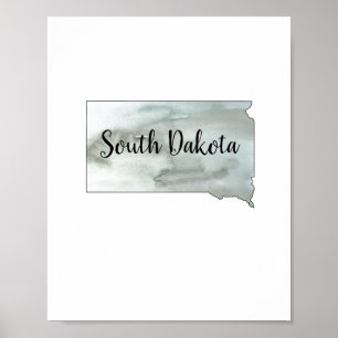Poster de Ilustração Estadual de Dakota do Sul
