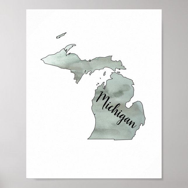Poster de Ilustração Estadual de Michigan (Frente)
