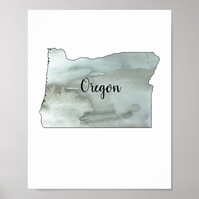 Poster de Ilustração Estadual de Oregon (Frente)