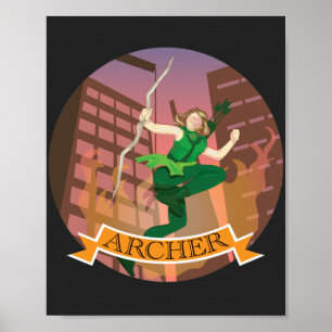 Poster de Ilustração Female Archer