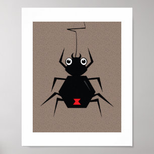 Poster de Ilustração Mínima da Viúva Negra para Cr