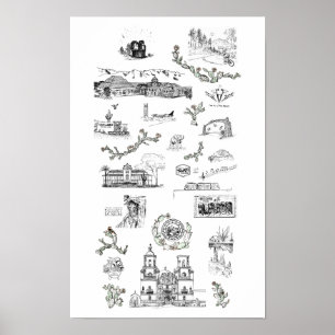Poster de Ilustrações: Tucson, Pontos de Arizona