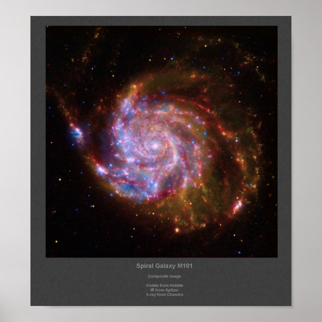 Poster de imagem compósita da Galáxia Espiral M101 (Frente)