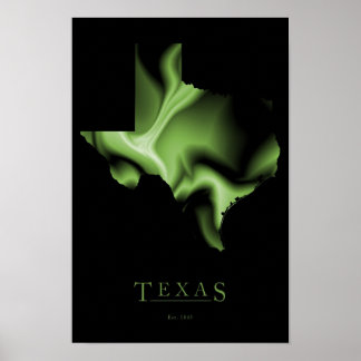 Poster de Imagem de Mapa do Estado do Texas