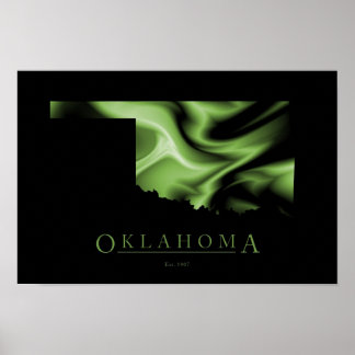 Poster de Imagem do Mapa do Estado de Oklahoma