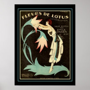 Poster De "impressão 12x16 da partitura Fleurs de Lotus"