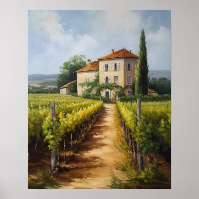 Pôster de Impressão Artística da Paisagem de Vinhe (Frente)