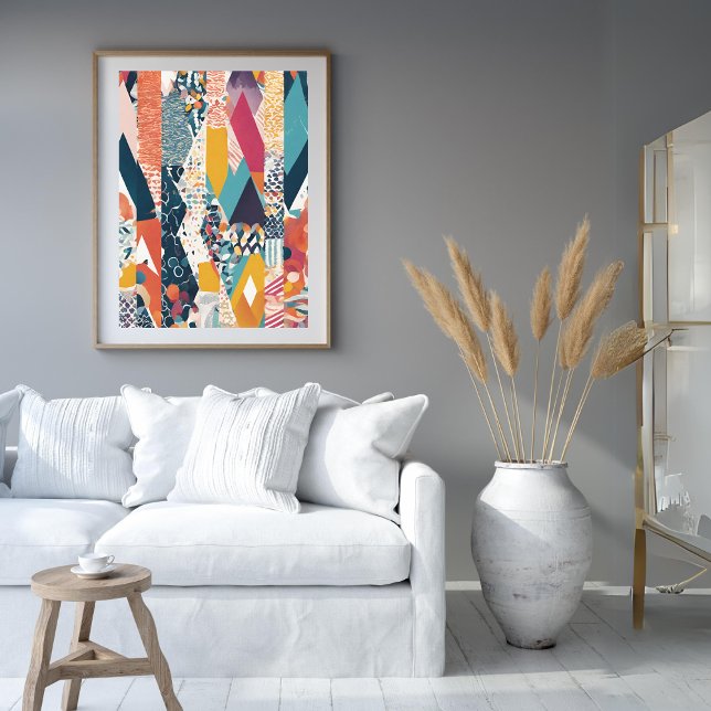 Poster de Impressão com faixas de cores (Color Stripes All-Over Print Poster)