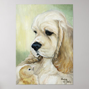 Poster De "impressão da arte do cão cocker spaniel & do