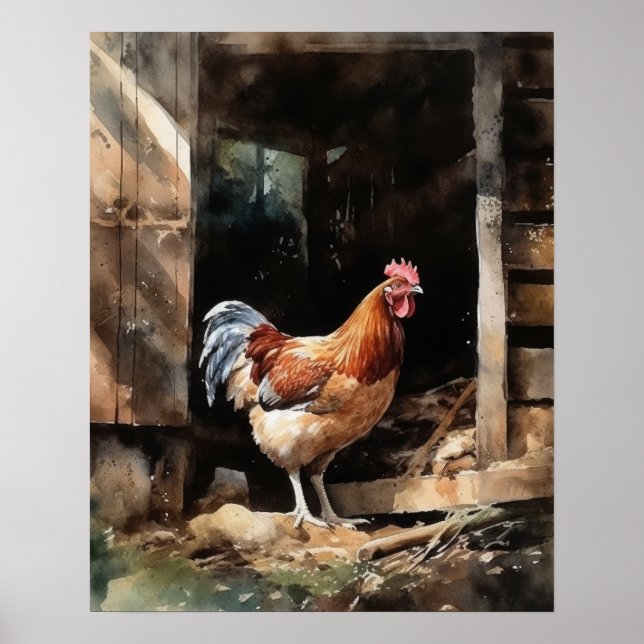 Poster de Impressão de Arte Animal de Fazenda de G (Frente)