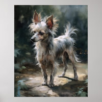 Poster de Impressão de Arte Canina Pecada Chinesa