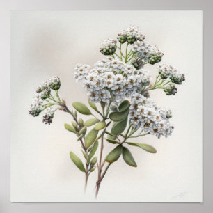 Poster de Impressão de Arte com Flor de Alyssum Br