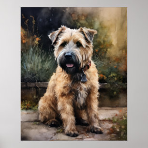 Poster de Impressão de Arte de Cachorro Molhado