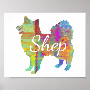 Poster de Impressão de Arte de Cães Esquimó Per