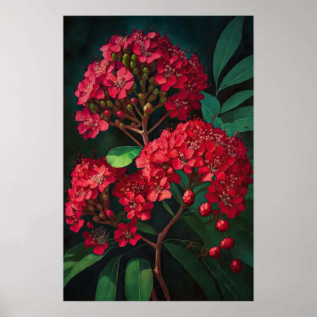 Pôster de Impressão de Arte de Flores de Crepe Myr (Frente)