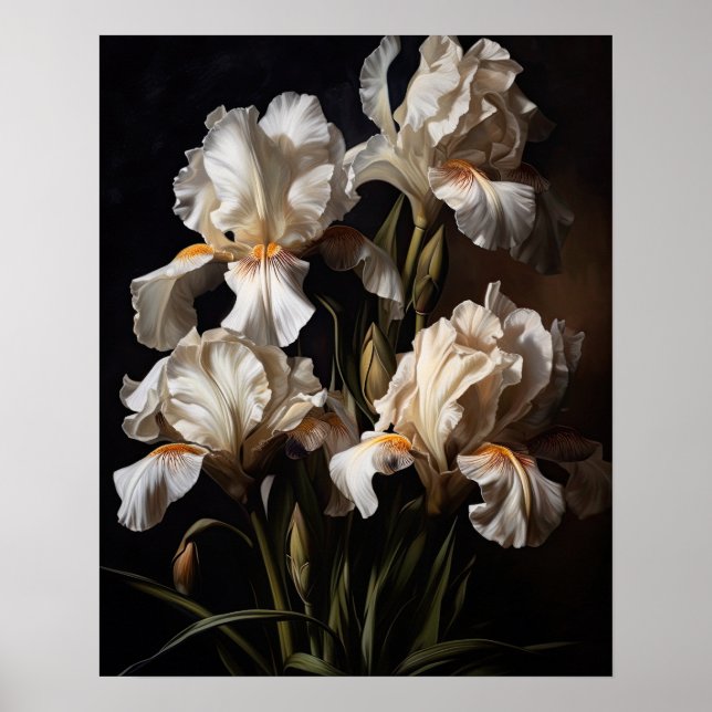 Pôster de Impressão de Arte de Flores de Íris Bran (Frente)