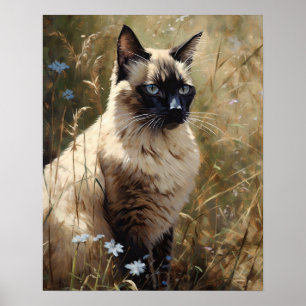 Poster de Impressão de arte de gato balinês