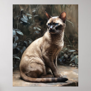 Poster de Impressão de arte de gato birmanês