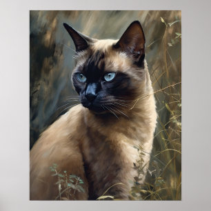 Poster de Impressão de arte de gato birmanês