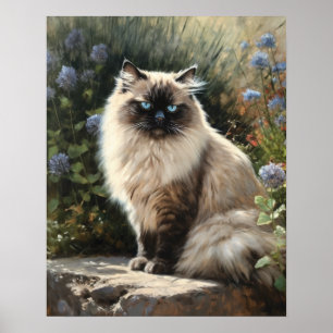 Poster de Impressão de Arte de Gato de Himalaia
