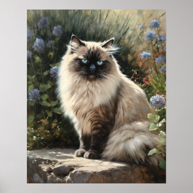 Poster de Impressão de Arte de Gato de Himalaia (Frente)