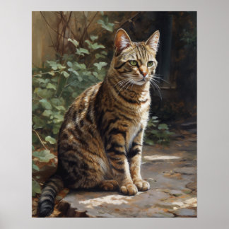 Poster de Impressão de arte de gato de pele branca