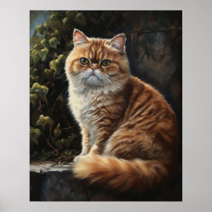 Poster de Impressão de arte de gato por jato exóti