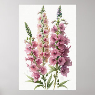 Poster de Impressão de Arte Flor Delfina Rosa