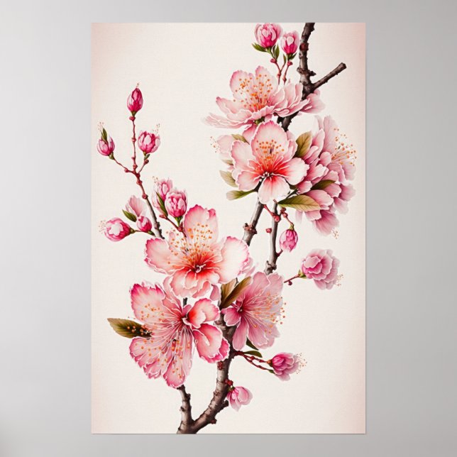 Poster de Impressão de Arte Flor Rosa Blossomo de  (Frente)