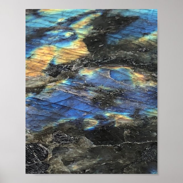 Poster de Impressão de Cristal Labradorite Amarelo (Frente)