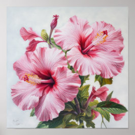 Poster de Impressão de Flor de Hibiscus Rosa
