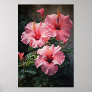 Poster de Impressão de Flor de Hibiscus Rosa