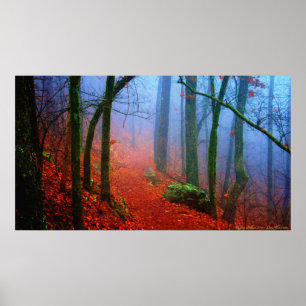 Poster de Impressão de outono de Floresta Pintada