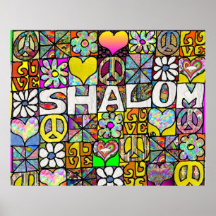 Poster de Impressão de Shalom Psicodélico dos 60