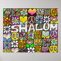 Poster de Impressão de Shalom Psicodélico dos 60 a