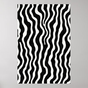 Poster de Impressão Gráfica de Zebra Onda Gigante