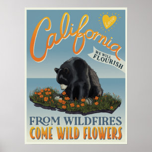 Poster De Incêndios Vêm Flores Selvagens - Amor na Califó
