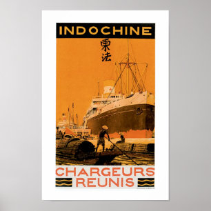Poster de Indochine Chargeurs Reunis
